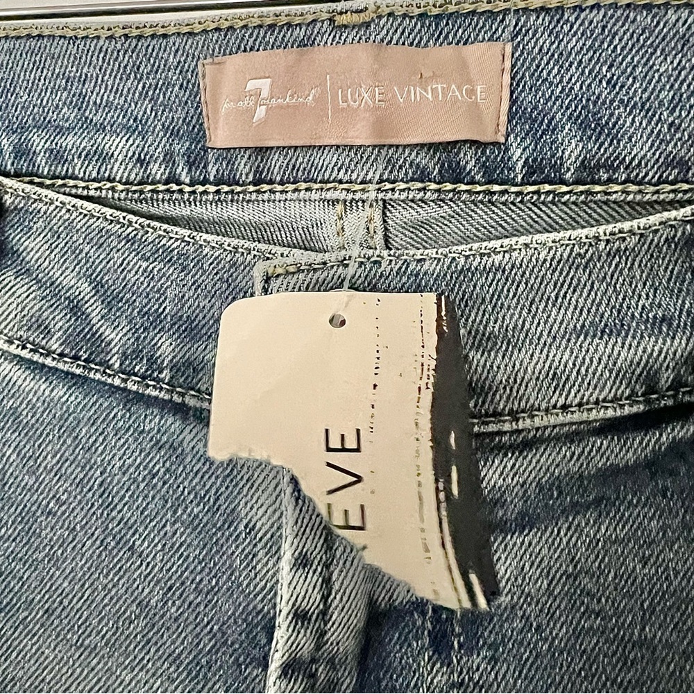 7 For All Mankind NEW Luxe Vintage Josefina Boyfriend Jeans Women’s 31 High Rise - Picture 6 of 12